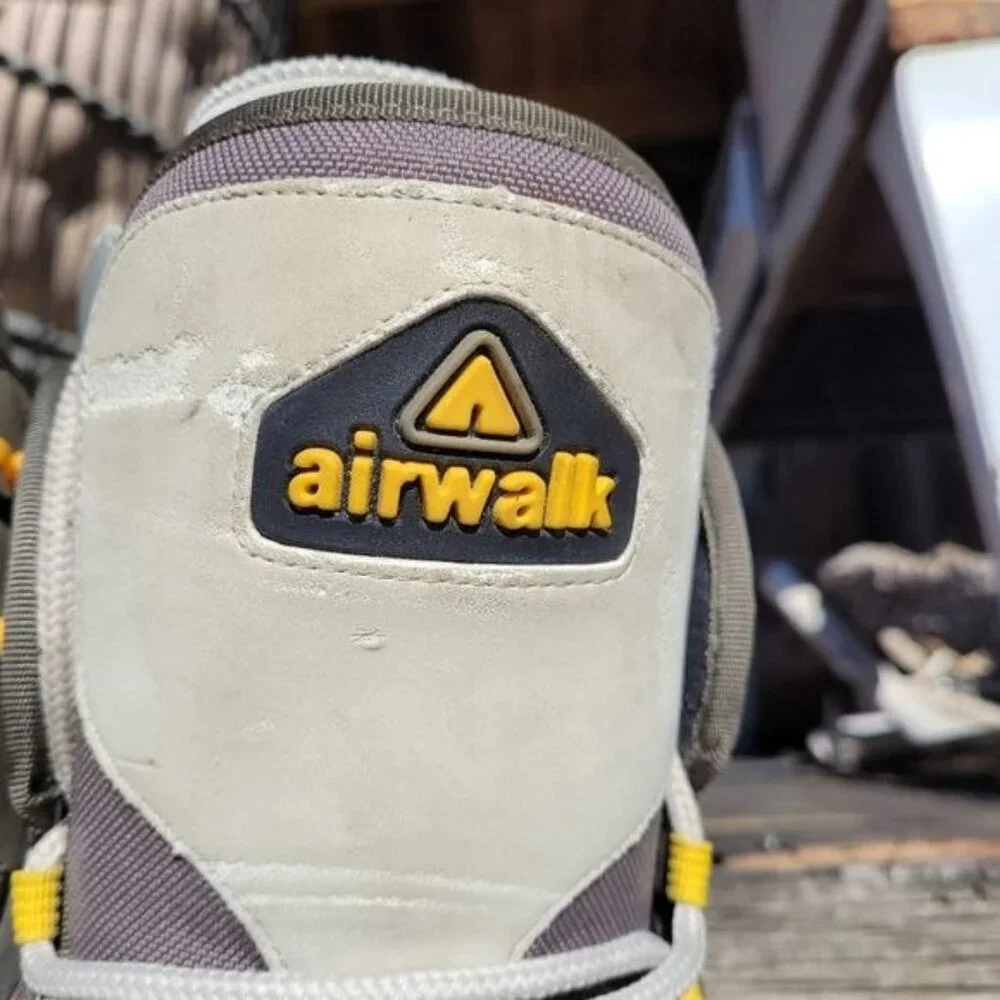 Vintage 90s Airwalk Womens Size 5/Youth 3 Gray Yellow Snowboard Boots Lace Up - Picture 6 of 12